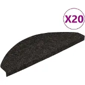 vidaXL Tapis d'escalier auto-adhésifs 20 pcs noir 56x17x3 cm
