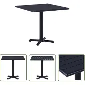 The Living Store Table de jardin noire 80x80x75 cm