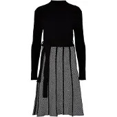 Apricot Robe 'Chevron' noir / blanc