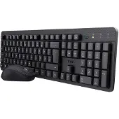 Trust TKM-360, Sans fil, Sans fil RF, Commutateur à membrane, QWERTY, Noir, Souris incluse