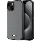 DKNY Pu Leather Metal Logo Magsafe Iphone 14 Phone Case Gris