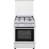 Vitrokitchen Cb55bn 50x55 Cm Natural Gas Kitchen With Oven 4 Burners Blanc,Argenté