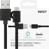 Xqisit USB C Kabel 3m Zwart