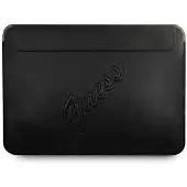 GUESS Manchon informatique en saffiano (13"), Sac pour notebook, Noir