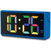 Hama Digitaler Wecker Ibiza, Multicolor-Display, mit USB-Ladefunktion, Blau (00222209)