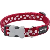 Red Dingo Collier Reglable Rouge Pois Blanc 24-37 Cm X 15mm