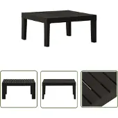 The Living Store Table de jardin Lounge plastique gris