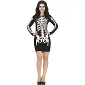 Guirca Skeleton Dress Woman Costume Noir S