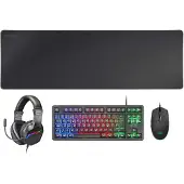 Mars Gaming MCPRGB3FR, Câble, USB, Commutateur à membrane, LED RGB, Noir, Souris incluse