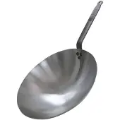 HorecaTraders Poêle wok | Tôle d'acier | 1,8 kg | 8,5 x Ø35 cm