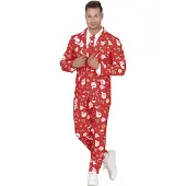 Guirma Christmas Suit Men Costume Rouge L