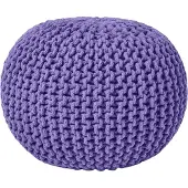 Homescapes Pouf En Tricot Rond Violet