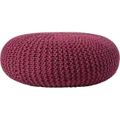 Homescapes Grand Pouf Rond Tressé En Tricot - Prune