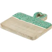 J-Line Planche mosaique bois de manguier vert