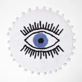 Homescapes Tapis de bain rond tufté oeil bleu, 60 cm