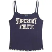 Superdry Ath Ess Graphic Pointele Sleeveless T-shirt Bleu L Femme