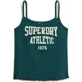 Superdry Femme Caraco en Pointelle à Motif Athletic Essentials Vert Taille: 42
