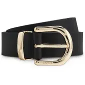 HUGO Ceinture en cuir italien avec pointe dorée