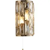 Searchlight Bijou 2Lt Wall Light -Antique Brass & Champagne Glass