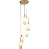 Searchlight Suspension vide 5 lumières Rocky avec verre blanc