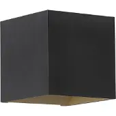 Lyora Applique murale carrée Sifor noir avec or