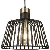 Searchlight Bird Cage Lampe à suspendre métal noir laiton 1 flamme Ø30 cm