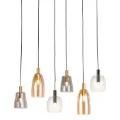 Searchlight Lampe suspendue 6 lumières Divine plusieurs couleurs de verre