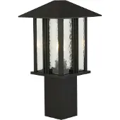 Searchlight VENICE 1-flamme OUTDOOR POST (450MM HEIGHT) - noir avec WATER GLASS