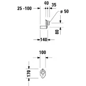 Duravit Siphon aspirant pour évacuation horizontale des urinoirs, encastré, 0051120000