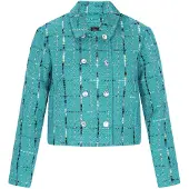 Faina Blazer turquoise / noir / blanc
