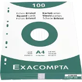 Exacompta Étui de 100 fiches - bristol ligné non perforé 210x297mm - Blanc (210 x 297 mm, 205 g/m²)