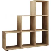 VCM Étagère d'escalier en bois Étagère sur pied Cube Étagère sur pied Séparateur de pièce 6 compartiments Nitas