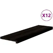 vidaXL Marches d'escalier 12 pcs marron foncé 90x25x2 cm chêne massif