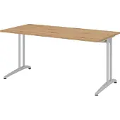 Hammerbacher Bureau C-Pied 160x80cm chêne cendré (160 x 80 x 72 cm)