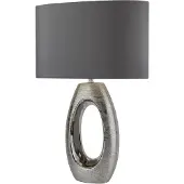 Searchlight jolie lampe de table Artisan chrome abat-jour textile gris hauteur 61cm