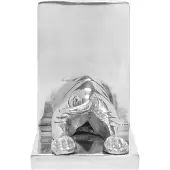 vidaXL Serre-livres 2 pcs Argent 12x15x18 cm Aluminium Chien