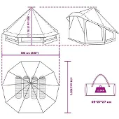 vidaXL Tente tipi avec toit et espace de rangement, bleue, 508 x 470 x 300 cm, en taffetas