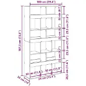 vidaXL Étagère 2 pcs Chêne noir 100 x 33 x 187,5 cm Bois d'ingénierie