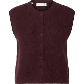Selected Laine Mélangée Gilet Tricoté Femme Violet XS