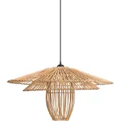 Beliani Lampe suspendue avec abat-jour en rotin naturel et cadre en fer lampe suspendue de style boho