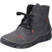 Rieker Bottines à lacets gris foncé / rouge