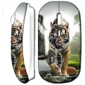MANIACASE Souris sans fil - - Robot Tigre Blanc - WiFi - USB - Compatible Mac et PC