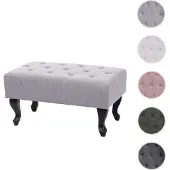 Mendler Ottomane Chesterfield, tabouret, repose-pieds, tissu hydrofuge 39x77x47cm gris