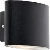 QAZQA Applique murale extérieure moderne noire avec LED IP44 - Ovum