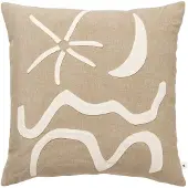 Ferm Living Kove Applique Coussin Tan