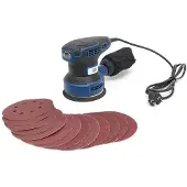 HBM Ponceuse à vitesse variable 320 Watt avec 12 feuilles abrasives.