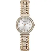 GUESS Montre à affichage analogique 'Gala' or rose / noir / transparent / blanc