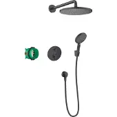 Hansgrohe Croma - Ensemble de douche 280, avec thermostat encastré Ecostat S, noir mat 27961670