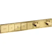 Hansgrohe robinet thermostatique encastré RainSelect pour 4 points de puisage, finition or poli