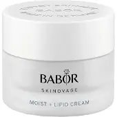 Babor Moist + Lipid Cream, crème hydratante pour le visage, le cou et le décolleté, enrichie en acide hyaluronique, beurre de karité et huile d'amande, idéale pour les peaux très sèches, 50 ml